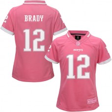 Women New England Patriots #12 Tom Brady Pink Bubble Gum Jersey
