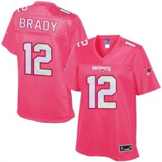 Women New England Patriots #12 Tom Brady Pro Line Pink Jersey