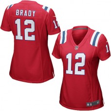 Women New England Patriots #12 Tom Brady Red Game Jersey