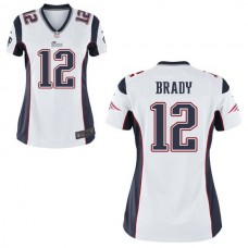 Women New England Patriots #12 Tom Brady White Game Jersey