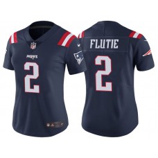 Women New England Patriots #2 Doug Flutie Navy Vapor Untouchable Color Rush Limited Jersey