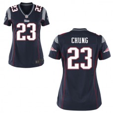 Women New England Patriots #23 Patrick Chung Navy Game Jersey