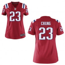 Women New England Patriots #23 Patrick Chung Red Throwback Game Jersey