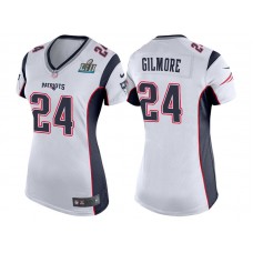 Women New England Patriots #24 Stephon Gilmore White Super Bowl LII Bound Game Jersey