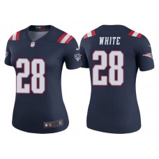 Women New England Patriots #28 James White Navy Color Rush Legend Jersey