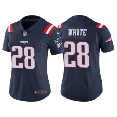 Women New England Patriots #28 James White Navy Vapor Untouchable Color Rush Limited Jersey