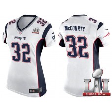 Women New England Patriots #32 Devin McCourty White 2017 Super Bowl LI Patch Game Jersey