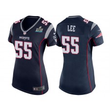 Women New England Patriots #55 Eric Lee Navy Super Bowl LII Bound Game Jersey
