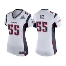 Women New England Patriots #55 Eric Lee White Super Bowl LII Bound Game Jersey