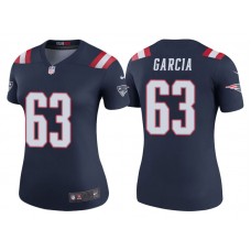 Women New England Patriots #63 Antonio Garcia Navy Color Rush Legend Jersey