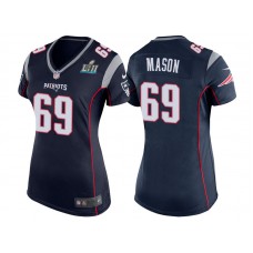 Women New England Patriots #69 Shaq Mason Navy Super Bowl LII Bound Game Jersey