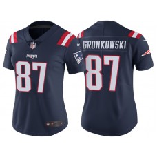 Women New England Patriots #87 Rob Gronkowski Navy Color Rush Limited Jersey