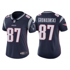 Women New England Patriots #87 Rob Gronkowski Navy Vapor Untouchable Limited Jersey