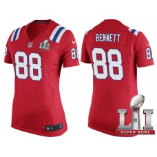 Women New England Patriots #88 Martellus Bennett Red Super Bowl LI Jersey