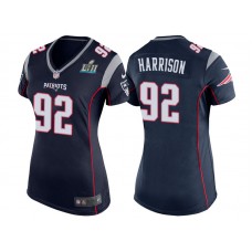 Women New England Patriots #92 James Harrison Navy Super Bowl LII Bound Game Jersey
