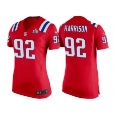 Women New England Patriots #92 James Harrison Red Super Bowl LII Bound Game Jersey