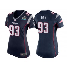 Women New England Patriots #93 Lawrence Guy Navy Super Bowl LII Bound Game Jersey