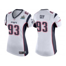 Women New England Patriots #93 Lawrence Guy White Super Bowl LII Bound Game Jersey