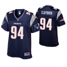 Women New England Patriots #94 Adrian Clayborn Navy Pro Line Player Jersey