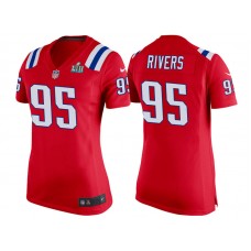 Women New England Patriots #95 Derek Rivers Red Super Bowl LII Bound Game Jersey