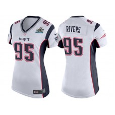 Women New England Patriots #95 Derek Rivers White Super Bowl LII Bound Game Jersey