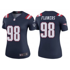 Women New England Patriots #98 Trey Flowers Navy Color Rush Legend Jersey