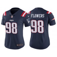 Women New England Patriots #98 Trey Flowers Navy Vapor Untouchable Color Rush Limited Jersey