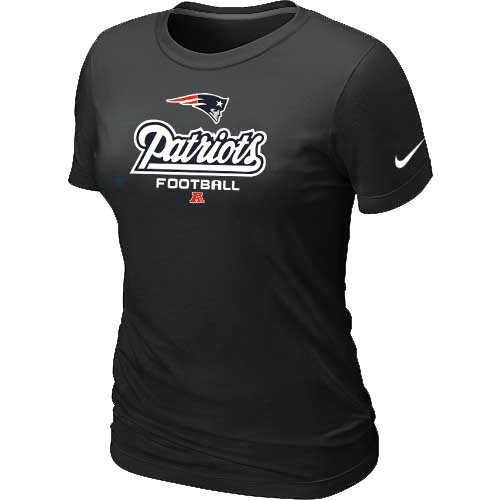 Women New England Patriots Black T-Shirt