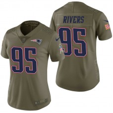 Women New England Patriots Derek Rivers Olive 2017 Salute to Service Limited Jersey