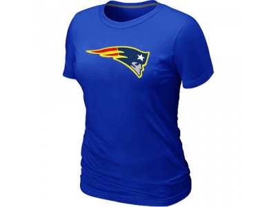 Women New England Patriots Neon Logo Charcoal Blue T-shirt