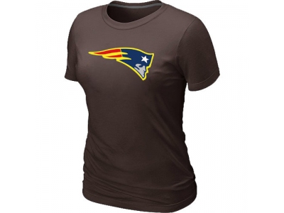 Women New England Patriots Neon Logo Charcoal Brown T-shirt