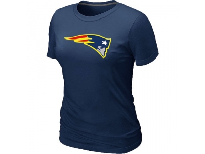 Women New England Patriots Neon Logo Charcoal D.Blue T-shirt