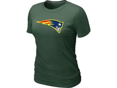 Women New England Patriots Neon Logo Charcoal D.Green T-shirt