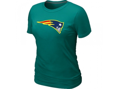 Women New England Patriots Neon Logo Charcoal L.Green T-shirt