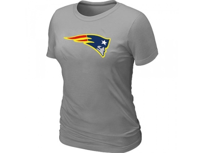Women New England Patriots Neon Logo Charcoal L.Grey T-shirt
