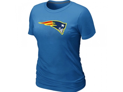 Women New England Patriots Neon Logo Charcoal L.blue T-shirt