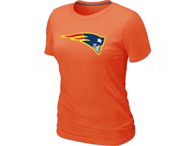 Women New England Patriots Neon Logo Charcoal Orange T-shirt