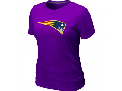 Women New England Patriots Neon Logo Charcoal Purple T-shirt
