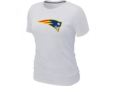 Women New England Patriots Neon Logo Charcoal White T-shirt
