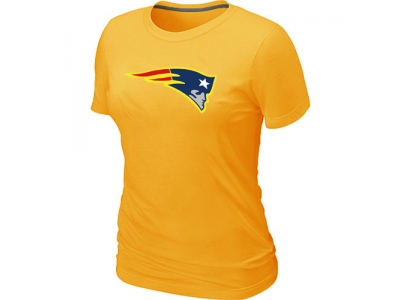 Women New England Patriots Neon Logo Charcoal Yellow T-shirt