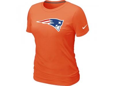 Women New England Patriots Orange Logo T-Shirt