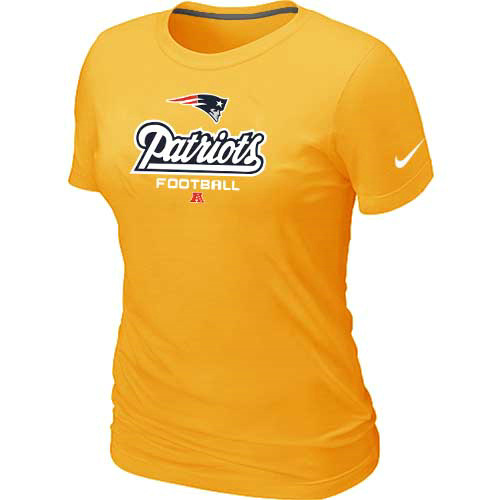 Women New England Patriots Yellow T-Shirt