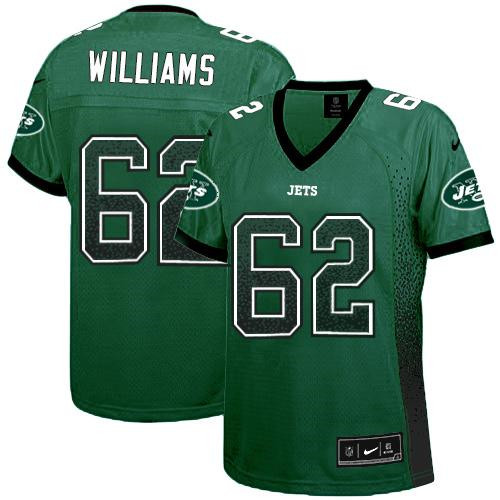 Women New Jets #62 Leonard Williams Green Team Color Stitched NFL Elite Drift Fashion Jersey