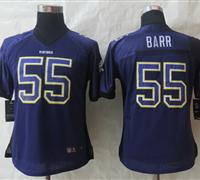Women New Minnesota Vikings #55 Anthony Barr Drift Fashion Purple Elite Jersey