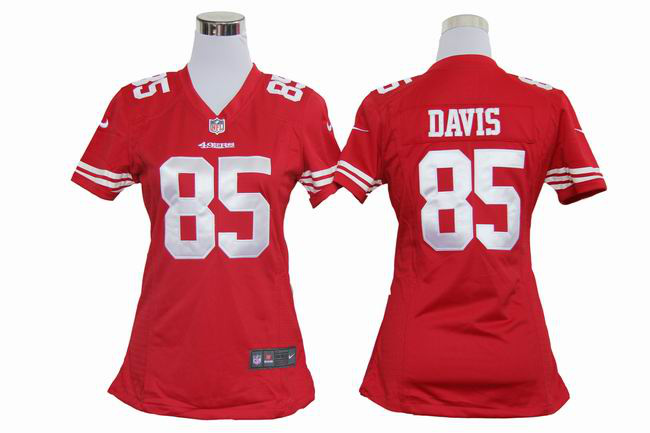 Women NEW NFL San Francisco 49ers 85 Vernon Davis Red Jerseys
