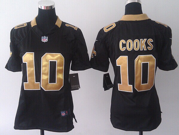 Women New New Orleans Saints #10 Brandin Cooks Black  Jerseys