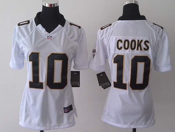 Women New New Orleans Saints #10 Brandin Cooks white Jerseys