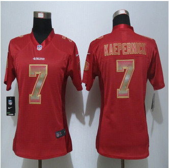 Women New New San Francisco 49ers #7 Colin Kaepernick Red Strobe Elite Jersey