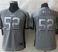 Women New Okaland Raiders #52 Khalil Mack Drift Fashion Grey Elite Jersey