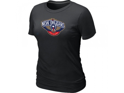 Women New Orleans Pelicans Big & Tall Primary Logo Black T-Shirt